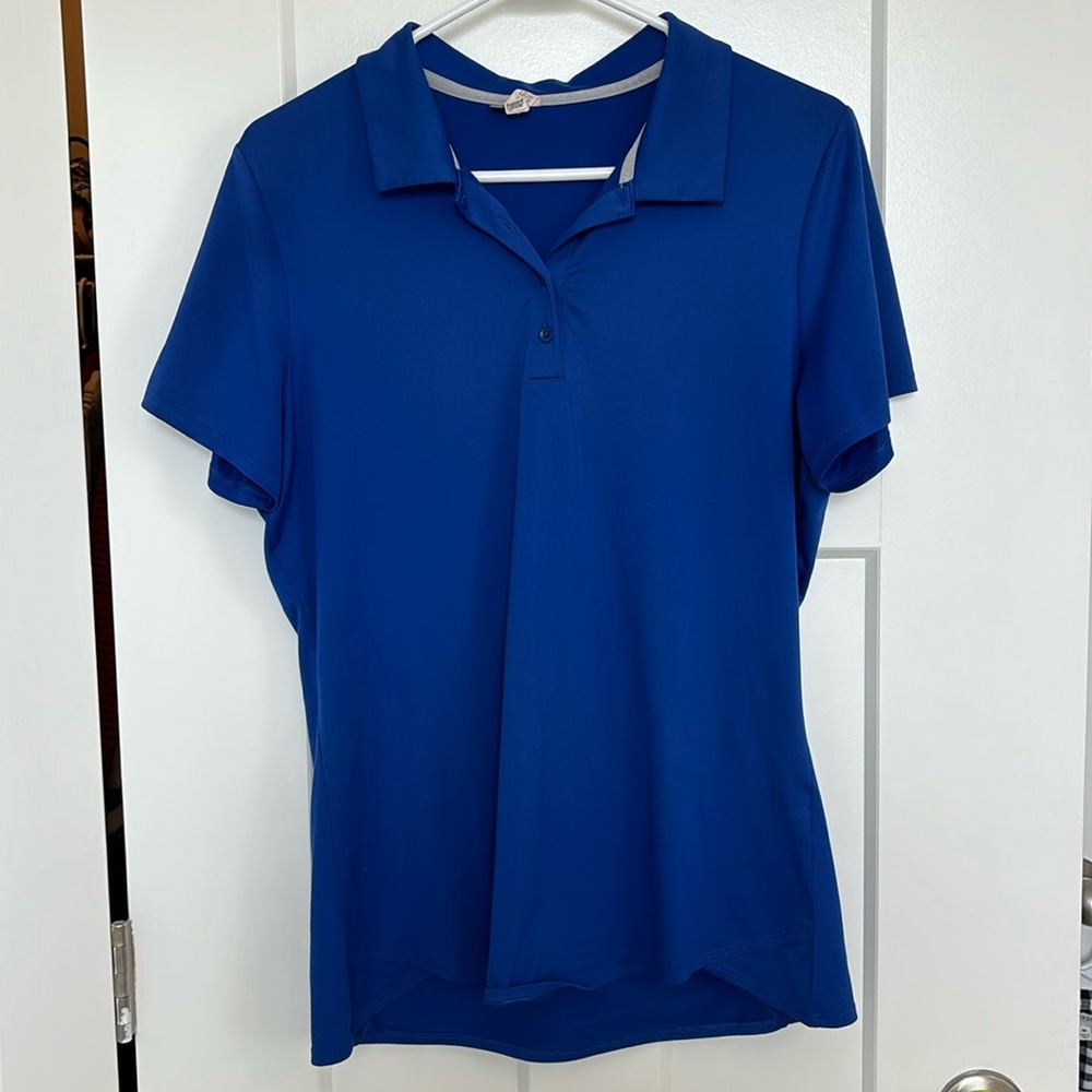 Women’s UA golf polo, size L, cobalt blue